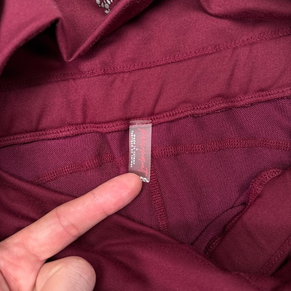 Free People Meditate Me Pants Large Red High Rise Yoga FP Movement Harem - Picture 6 of 10